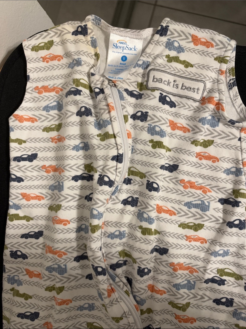 Halo Sleepsack Size Small Cars print back is best birth to 6 months